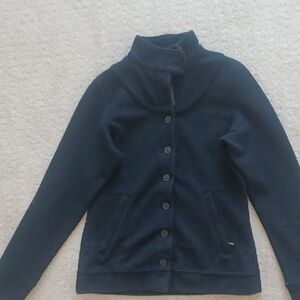 Ibex Carrie Black Button-Up Sweater